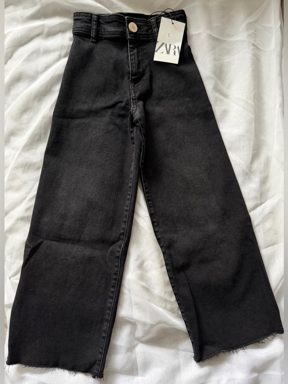 Zara Black Wide-Leg Marine Fit Jeans